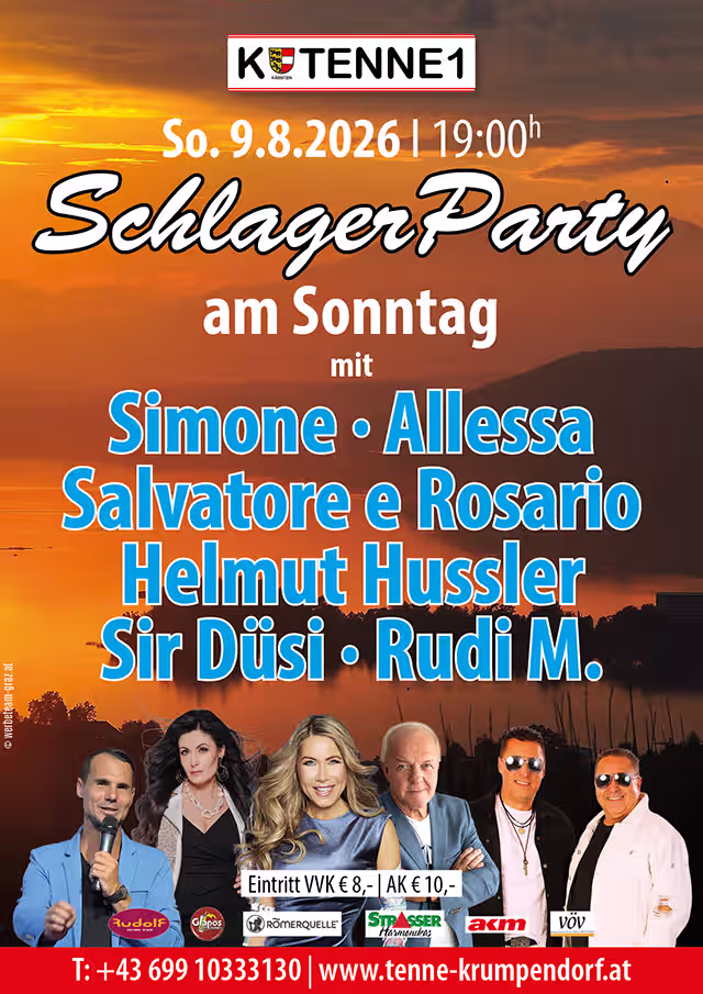 Schlagerfahrt Aftershowparty Tenne Krumpendorf