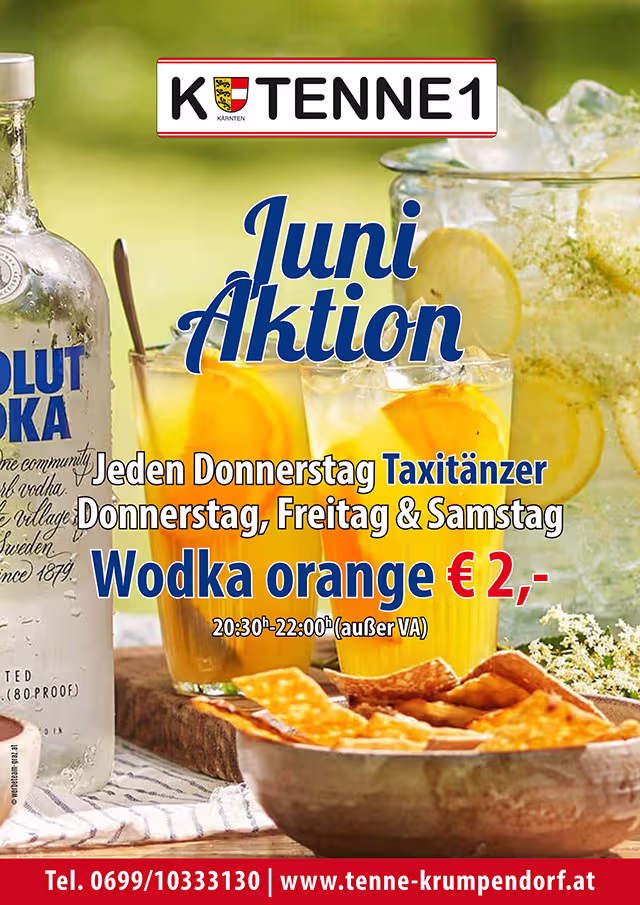 Getränke-Aktion Juni Tenne Krumpendorf