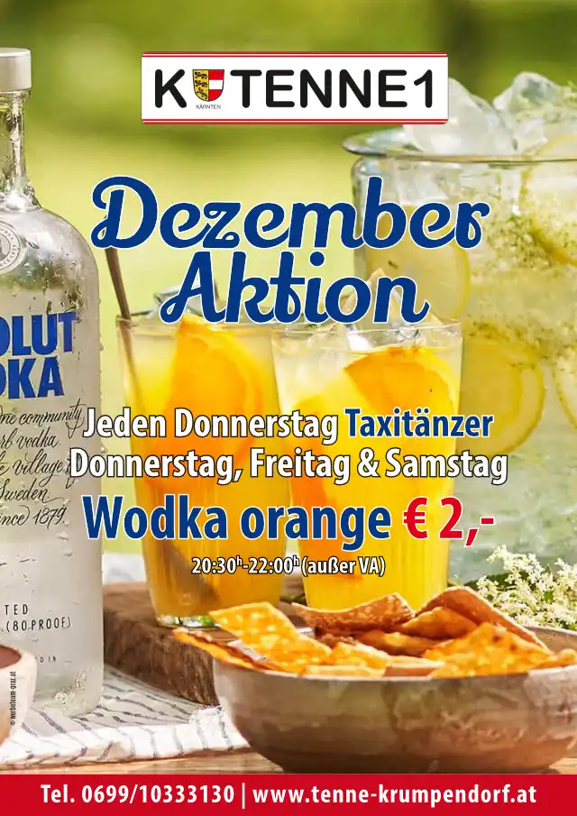 Getränke-Aktion Dezember Tenne Krumpendorf