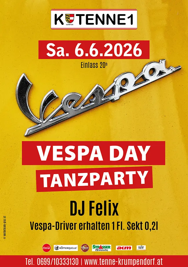 Vespa Day Tanzparty Tenne Krumpendorf